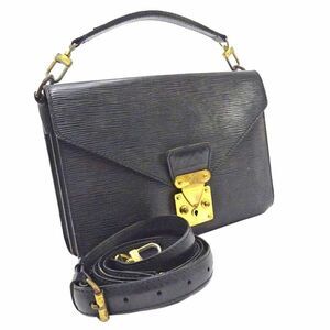 Louis Vuitton Biface Handbag Black Epi Leather Black
